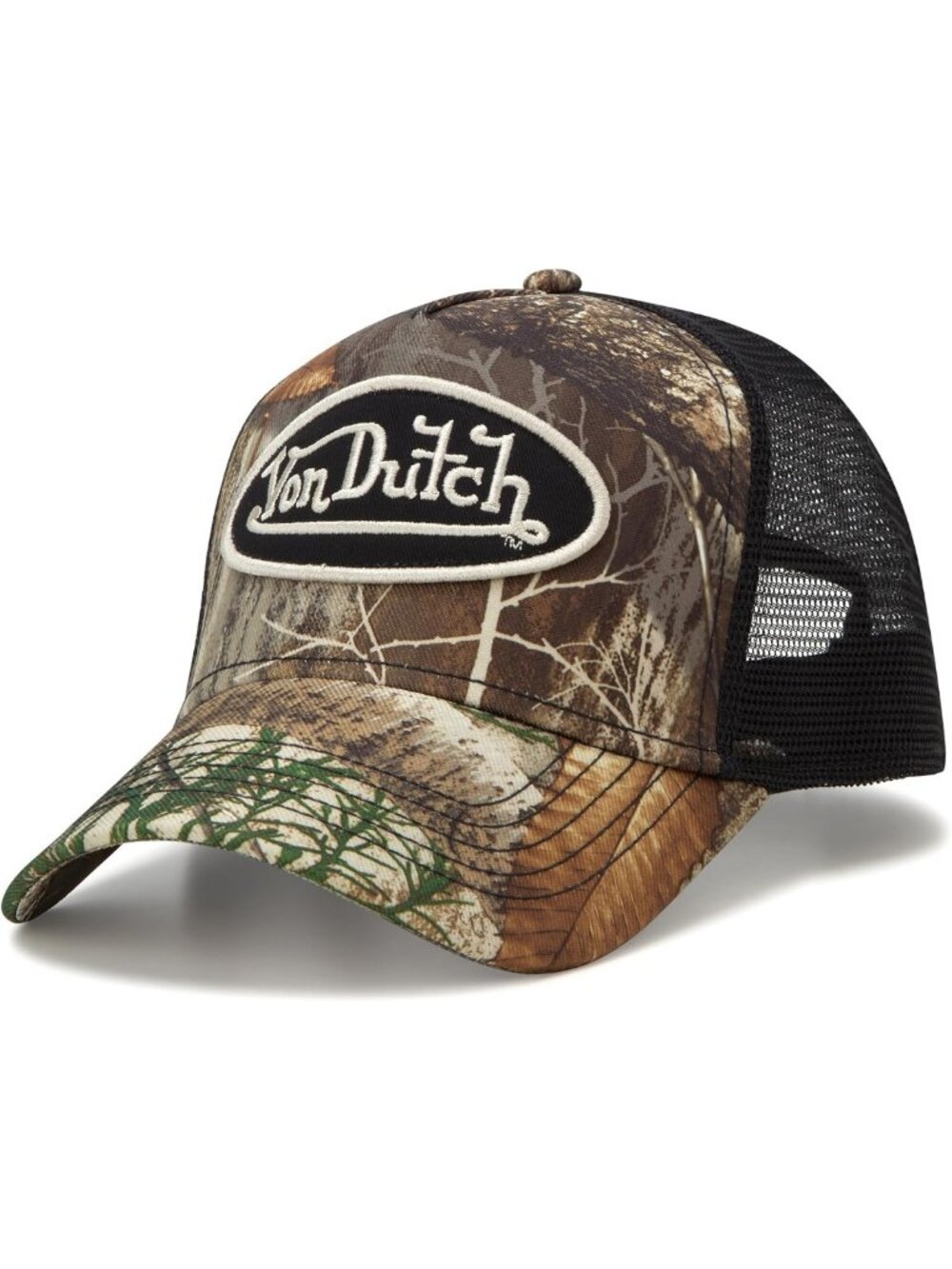Camo Trucker Hat with Curved Brim, Adjustable Snapback, Outdoor Style Cap